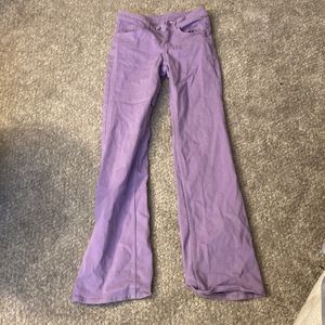 Purple jeans flared/bell bottom button and zipper in tact